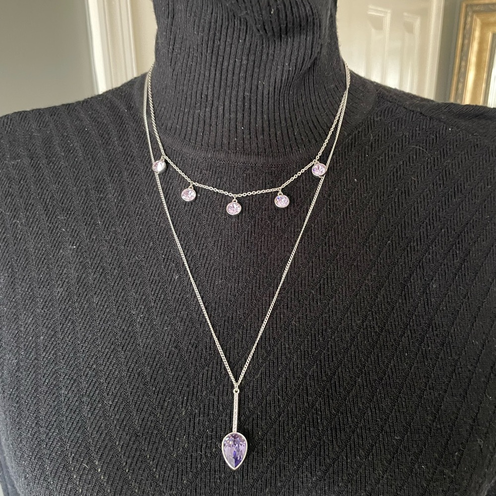 Touchstone Silver and Purple Necklace